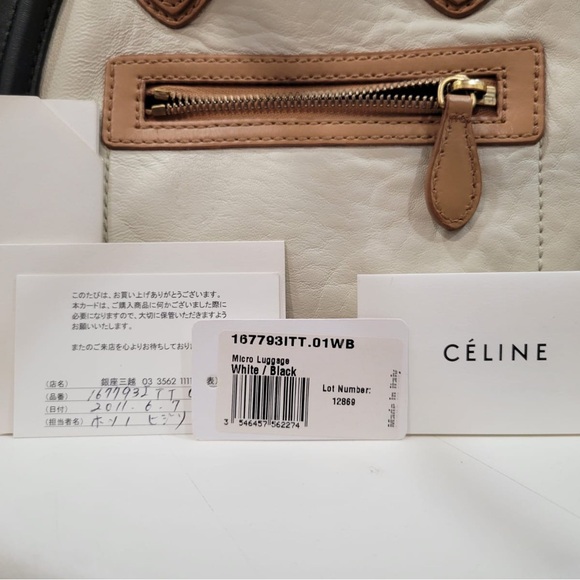 Authentic Céline Micro Luggage Tote | Tri-Color Calfskin | Designer Handbag - Picture 12 of 15
